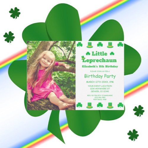 Little Leprechaun Kids Birthday Invitation