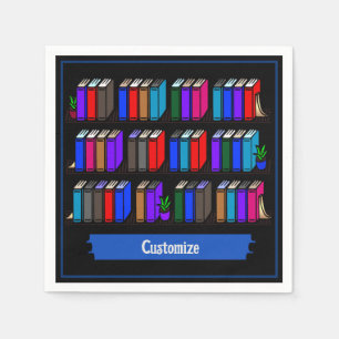 Little Library Book Club Black Napkins