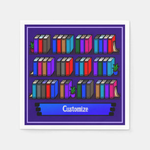 Little Library Book Club Purple Napkins