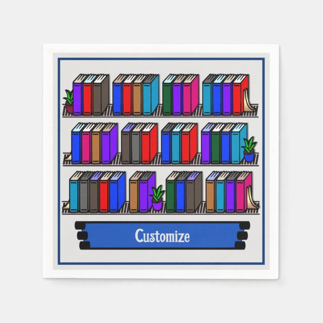 Little Library Book Club White Napkins (Front)