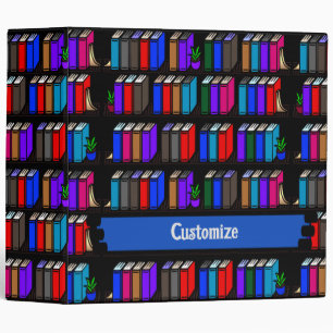 Little Library Book Shelves Black 3 Ring Binder
