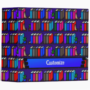 Little Library Book Shelves Purple 3 Ring Binder
