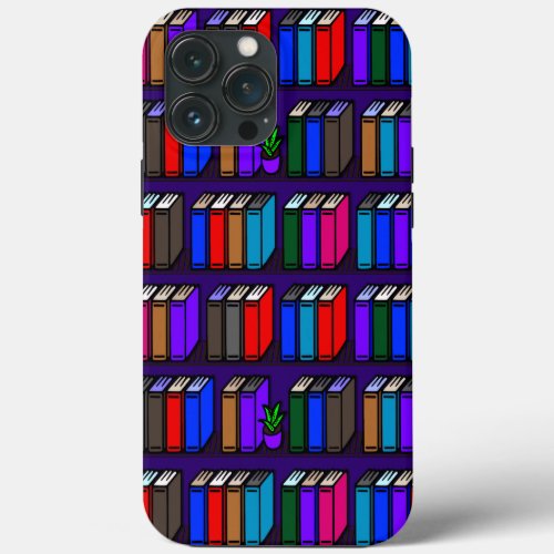 Little Library Book Shelves Purple iPhone 13 Pro Max Case