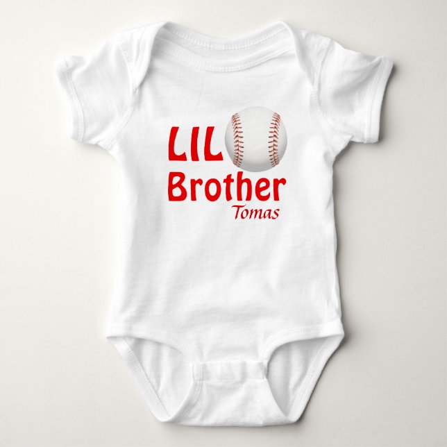 Little Lil Big Brother/Cousin/Sister Baseball Baby Bodysuit (Front)