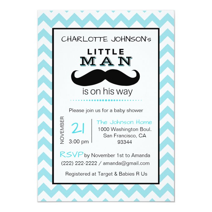 mustache baby shower invitations