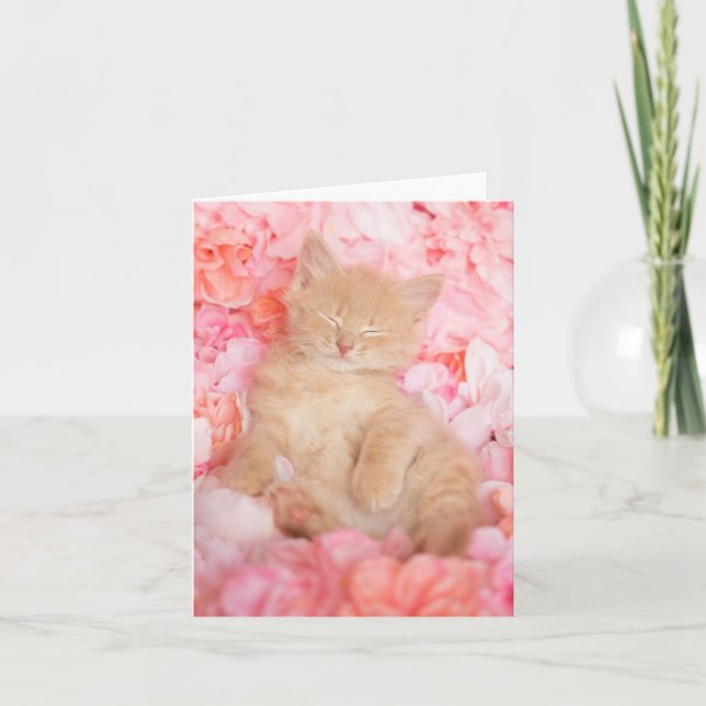 Little Linus Pink Floral Blank Notecard (Front)