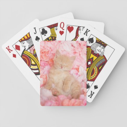 Little Linus Pink Floral Playing Cards