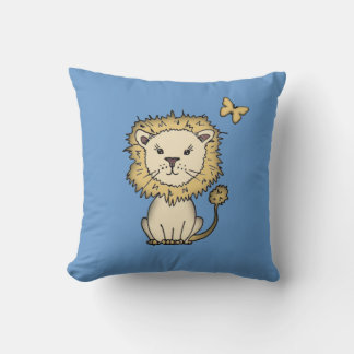Little Lion and Butterfly Kids Pillow