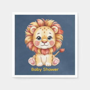 Little Lion Boy Baby Shower Napkins