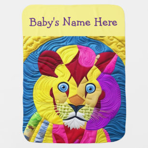 Little Lion Cub Quilt Like Design Baby Blanket