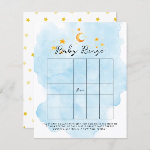 Little Lion Its a Boy Watercolor Blue Baby Bingo 