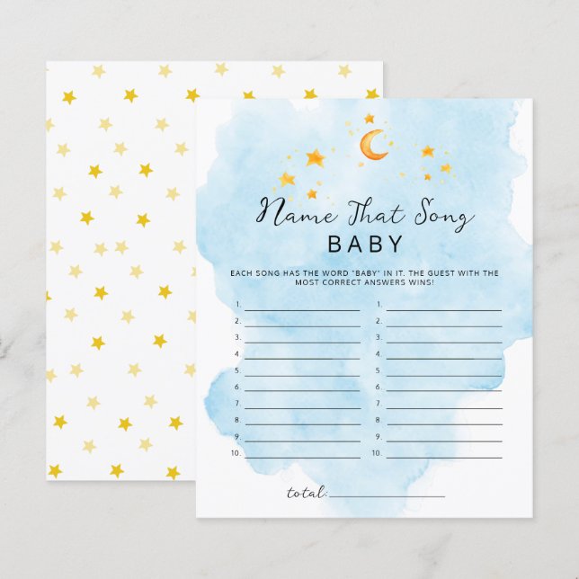 Little Lion Its a Boy Watercolor Name That Song (Front/Back)