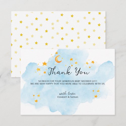 Little Lion Its a Boy Watercolor Thank You Card