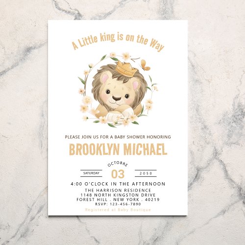 Little Lion King Baby Shower Gender Neutral  Invitation