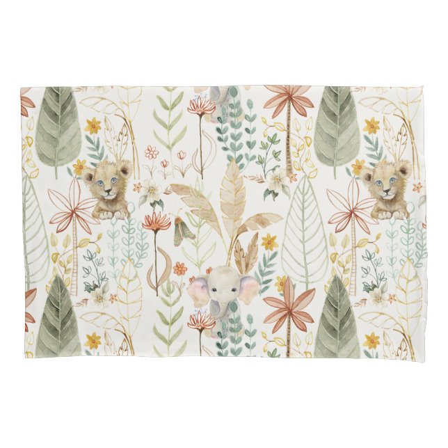 Little Lion King Safari Jungle Boy Baby Nursery Pillow Case (Front-Left)