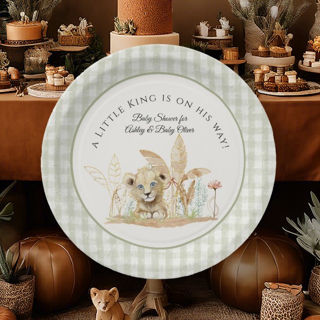 Little Lion King Safari Jungle Boy Baby Shower Paper Plates (Creator Uploaded)