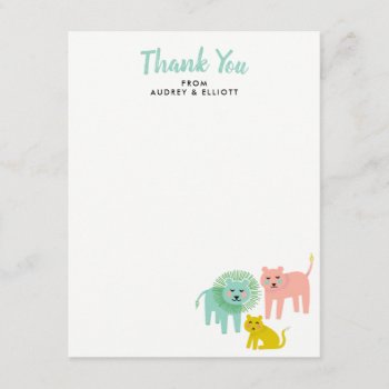 Little Lions Baby Shower Flat Thank You Note Cards by 2BirdStone at Zazzle