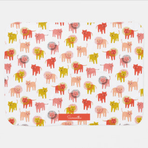 Little Lions Cute Baby Blanket in Desert Warms