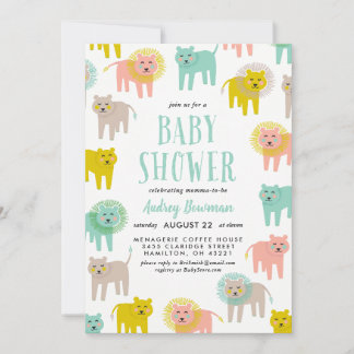 Little Lions Gender Neutral Baby Shower Invitation