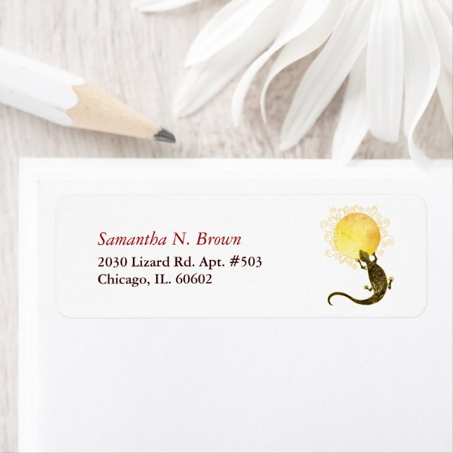 Little Lizard Cute Animal Address Label (Insitu)