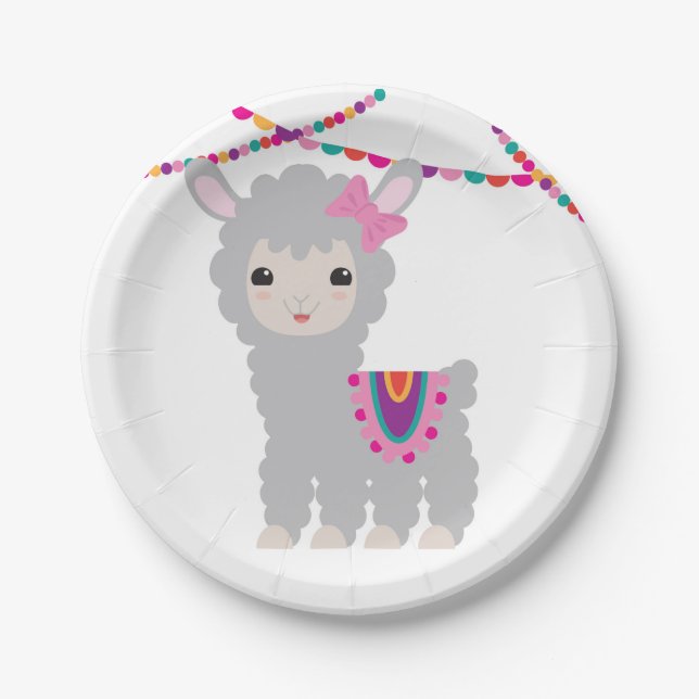 Little Llama Alpaca Party Plates (Front)