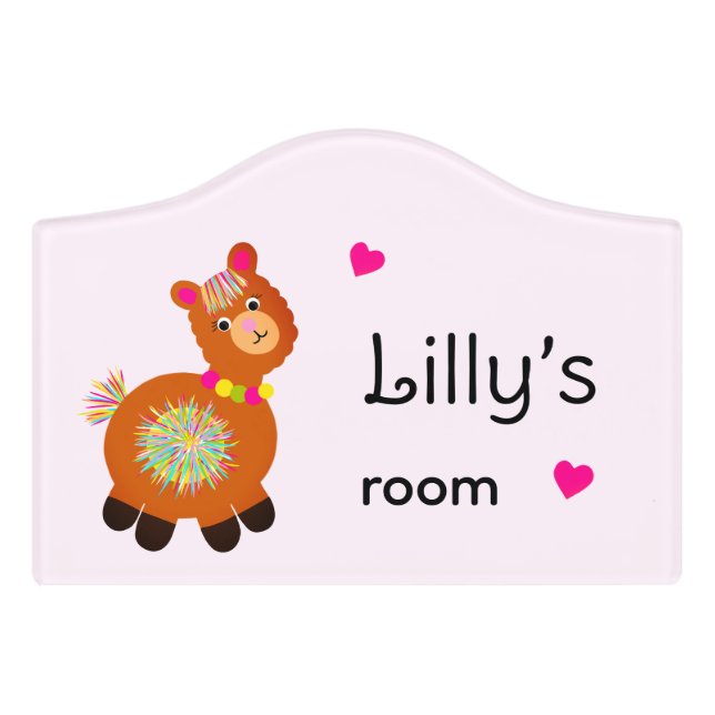 Little Llama Door Sign (Small Crest Front)