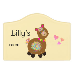 Little Llama Door Sign