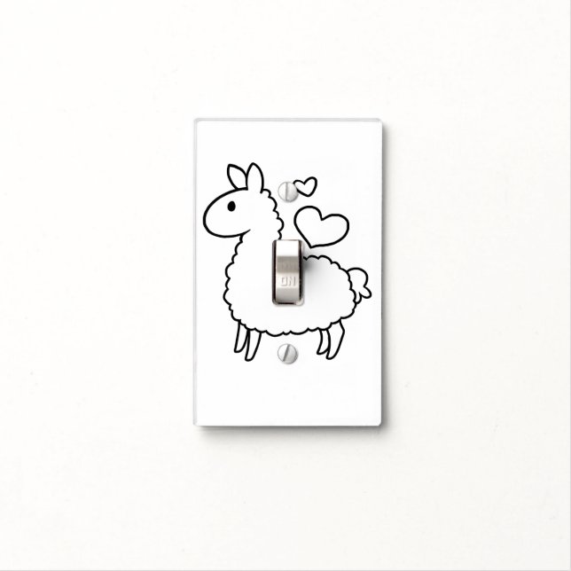 Little Llama Silhouette Madness Light Switch Cover (In Situ)