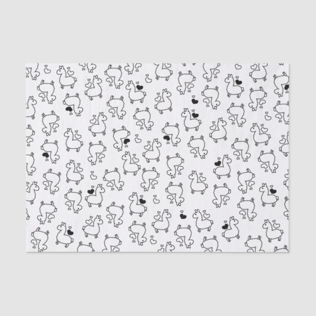 Little Llama Silhouette Madness Tissue Paper (Front)