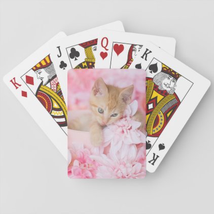 Little LOKI Pink Floral Playing Cards