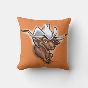 Little Longhorn Throw Pillow
