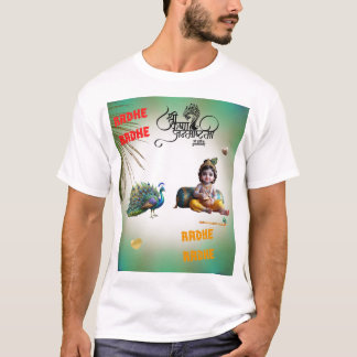 Little Lord Krishna Peacock Janmashtami T-Shirt