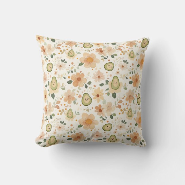 Little Love Avocados Baby Throw Pillow (Front)