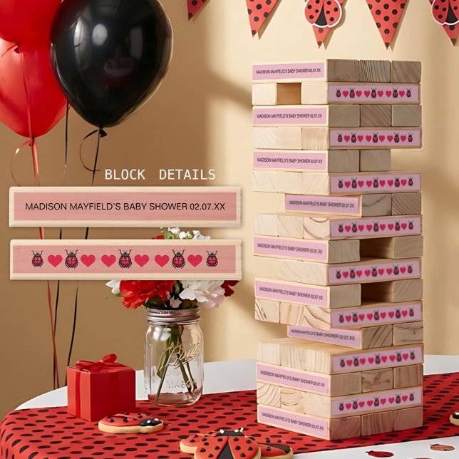 Little Love Big Is On The Way Ladybug Baby Shower Topple Tower (Creator Uploaded)