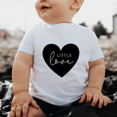 Little Love Black Heart Baby Tshirt
