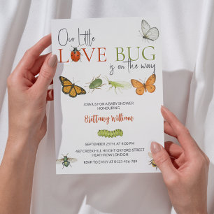 Little Love Bug Baby Shower Butterfly Invitation