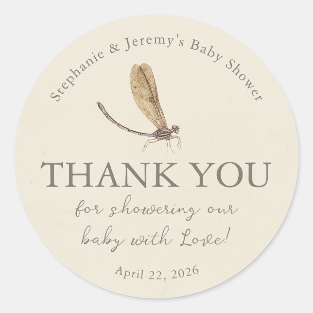 Little Love Bug Baby Shower Classic Round Sticker (Front)