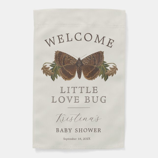 Little Love Bug Baby Shower Garden Flag (Front)