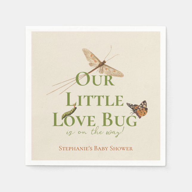 Little Love Bug Baby Shower Gender Neutral Napkins (Front)
