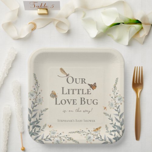 Little Love Bug Baby Shower Gender Neutral Paper Plates