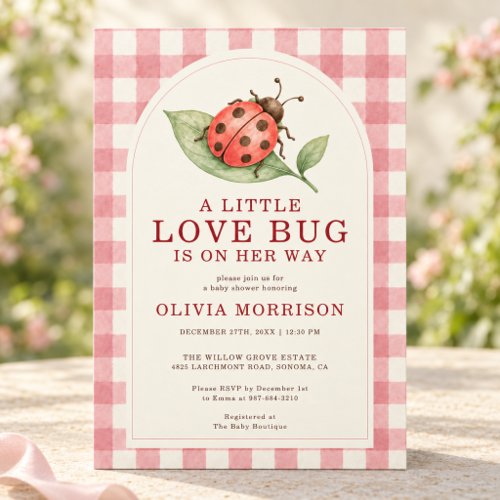Spring Ladybug Neutral baby shower invitation