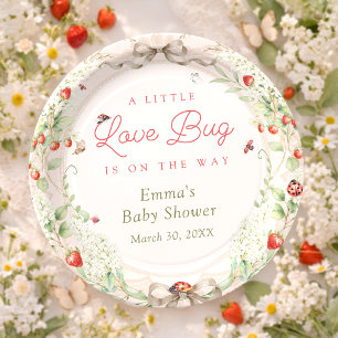 Little Love Bug Baby Shower Paper Plates