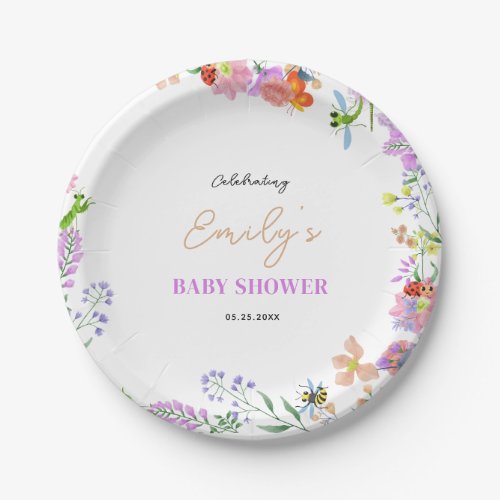 Little Love Bug Baby Shower Paper Plates