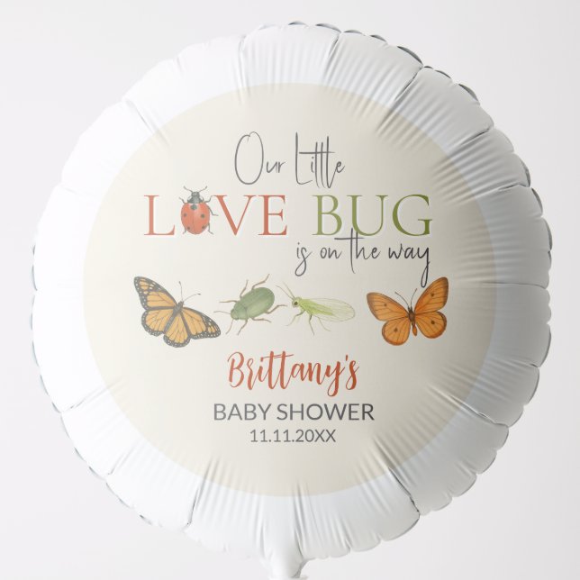Little Love Bug Baby Shower Sticker Balloon (Front)