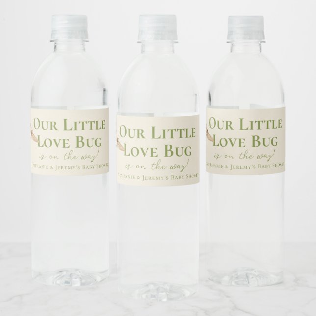 Little Love Bug Baby Shower Water Bottle Label (Bottles)