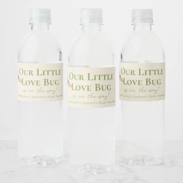 Water Bug Label Little Love Bug Baby Shower Water Bottle Label | Zazzle