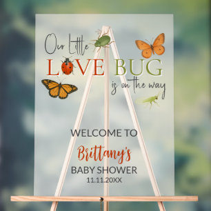 Little Love Bug Baby Shower Welcome Acrylic Sign