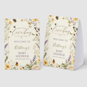 Little Love Bug Baby Shower Welcome Paper Table Tent
