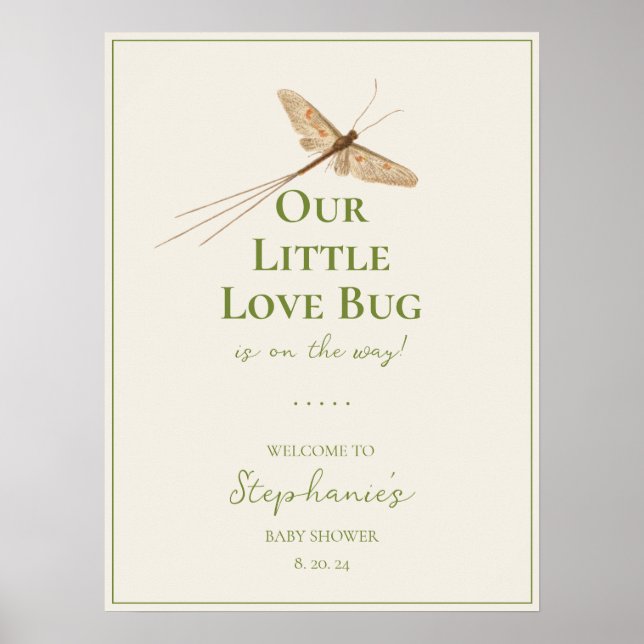 Little Love Bug Baby Shower Welcome Poster (Front)