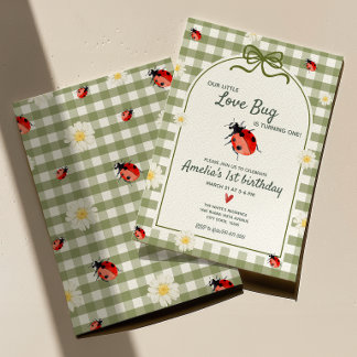 Little Love Bug Birthday Invitation